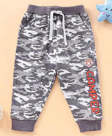Babyhug Full Length Lounge Pants Camouflage Print - Grey