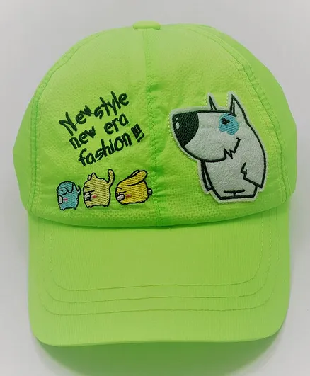 Kid-O-World Dog Patch Cap - Neon Green
