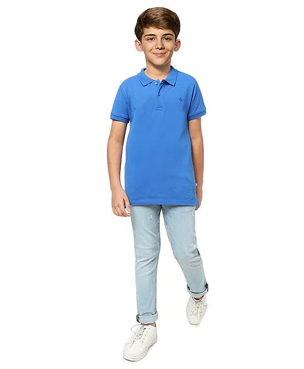 Jack & Jones Junior Half Sleeves T-Shirt- Blue