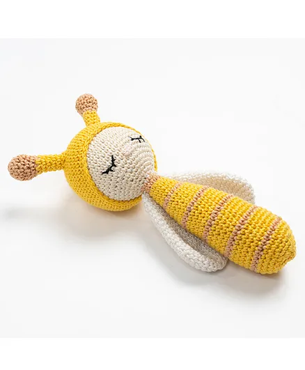Rocking Potato Crochet Bee Rattle - Multicolour
