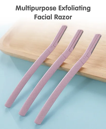 Facial Razor Makeup Tool Pack of 3 Light Purple -  Length 15.5 cm