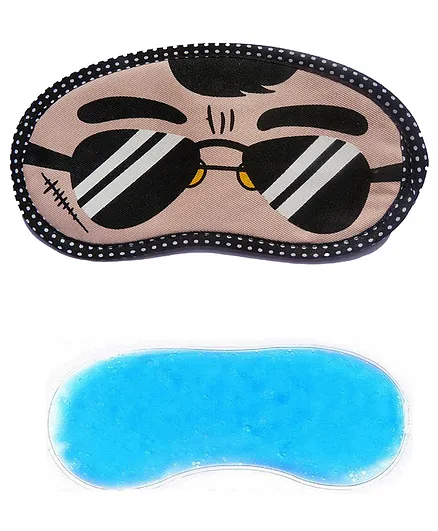 Jenna Black Specs Cartoon Face Sleeping Eye Mask With cooling Gel - Purple