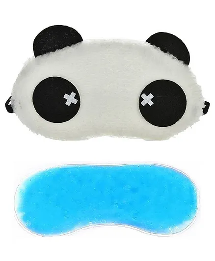 Jenna Cross Panda Cartoon Sleeping Eye Mask with Cooling Gel - Black White