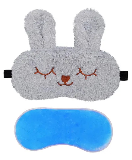 Jenna Fur Bunny Grey Cute Sleeping Eye Mask With cooling Gel