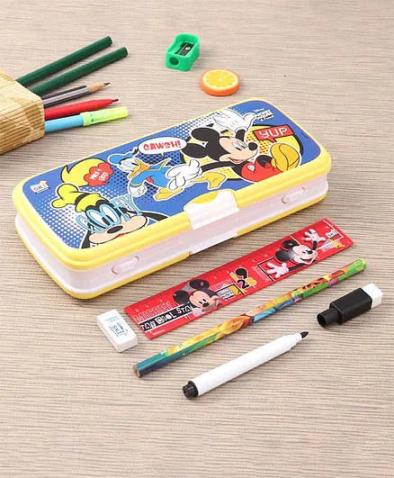 Disney Mickey & Friends Big Pencil Box - Yellow & White