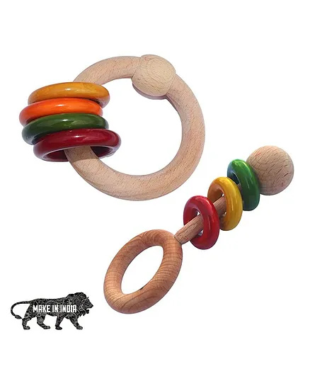 Geltoy Wooden Hand Crafted Baby For Kids Vegetable Colored safe Pack Of 2 - Multicolour 