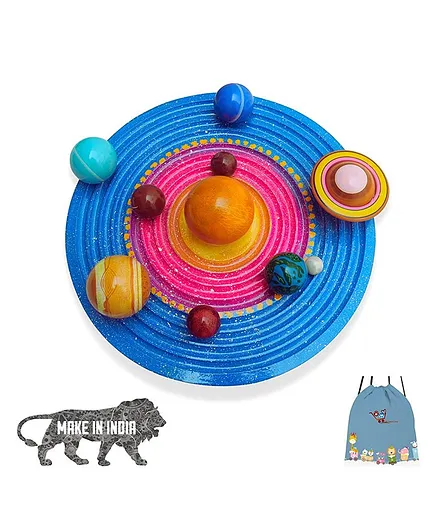 GELTOY Wooden Planets Solar System 3D Model Toys Set Planets & Galaxy Board