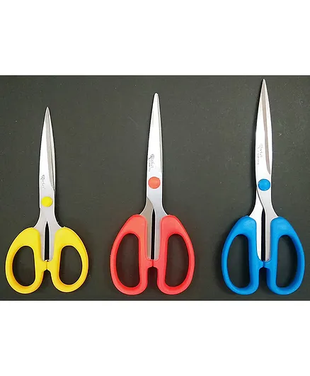 ROCKET German Stainless Steel Scissors Medium Size Pack Of 3 - Multicolour