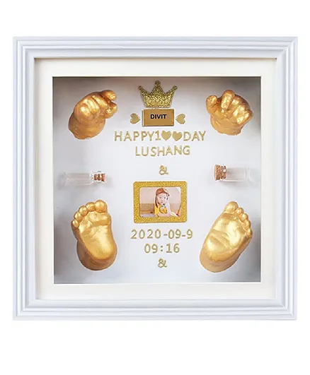 Mold Your Memories Baby Casting Frames Hand and feet Casting Box Frame - White