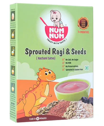NumNum Sprouted Ragi & Seeds Cereal - 200 gm