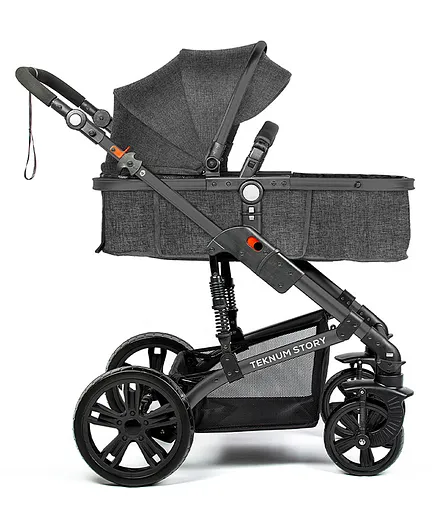 Teknum 3 in 1 Pram Stroller with Reclining Seat - Grey