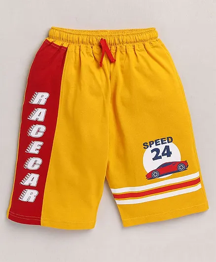 Nottie Planet Racer Printed Shorts - Yellow & Red