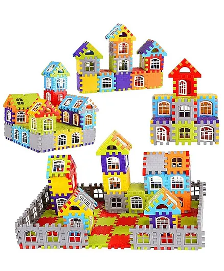 SANISHTH My House Building Blocks Set Multicolor - 72 Pieces
