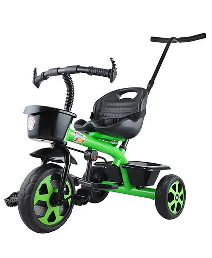 Toyzoy Pluto Kids Tricycle With Parental Push Handle - Neon Green