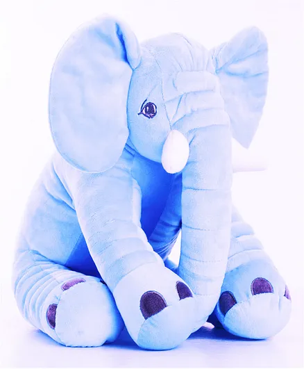 Little Innocents Fibre Filled Stuffed Elephant Baby Soft Toy Cum Pillow - Blue