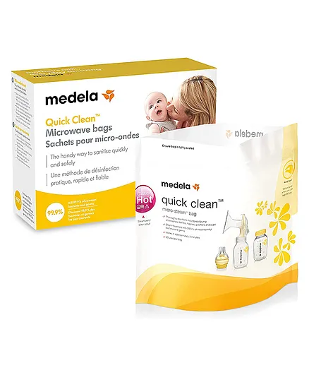Medela Quick Clean Microwave Bags Pack of 5 - Multicolour
