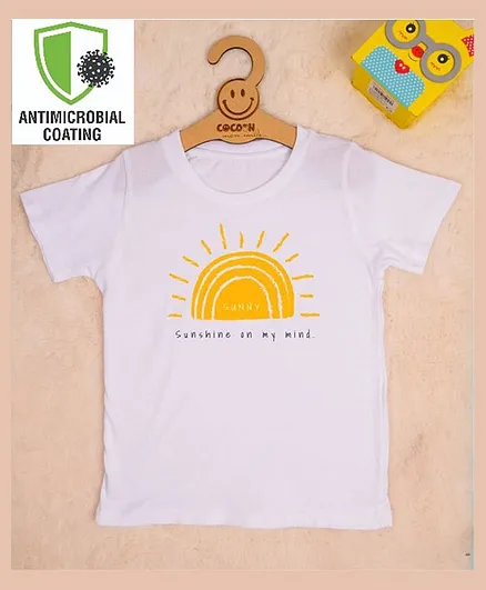 COCOON ORGANICS Half Sleeves Sunny Print T Shirt - White