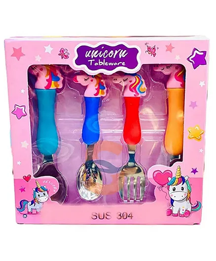 Uniquebuyin Unicorn Spoon Set of 4 - Multicolour