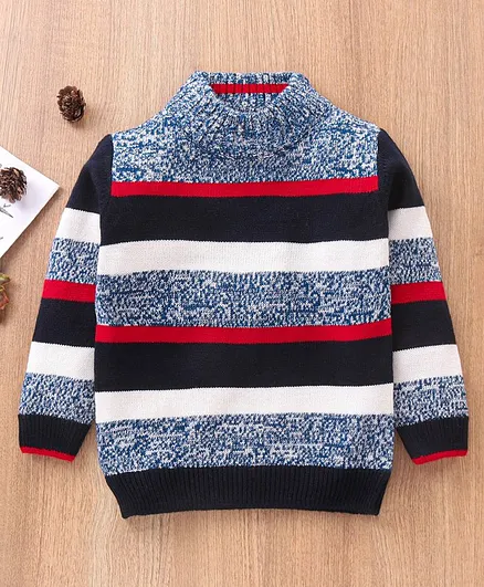Babyhug Full Sleeves Sweater Stripes Design- Multicolor