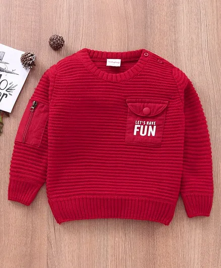 Babyhug Full Sleeves Solid Pullover - Red