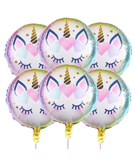 AMFIN (Pack of 7) Unicorn Birthday Decorations / Unicorn Theme birthday decorations kit / Happy Birthday Foil Balloon / Theme Birthday Decoration / Foil Balloon
