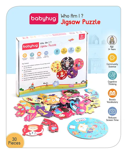 Babyhug Who Am I Jigsaw Puzzle Multicolour- 30 Pieces