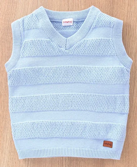 Babyhug Sleeveless Sweater Solid- Blue