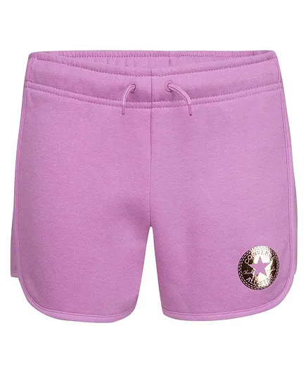 Converse Logo Foil Printed Shorts - Pink