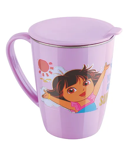 Joyo Disney Dora Stainless Steel Latte Mug With Lid Dark Pink - 350 ml