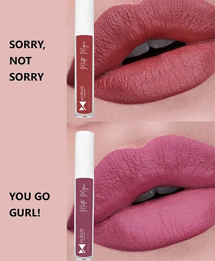 Moraze Liquid Lipstick Combo You Go Gurl & Sorry Not Sorry Pack of 2 - 3 ml Each