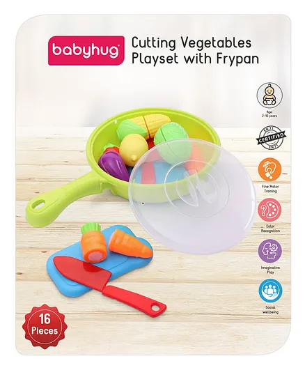 Babyhug Vegetables Cutting Playset with Frypan - 16 Pieces