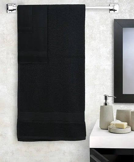 SWHF Chic Home Cotton Royal Luxury Bath Towel Pack Of 3 - Black