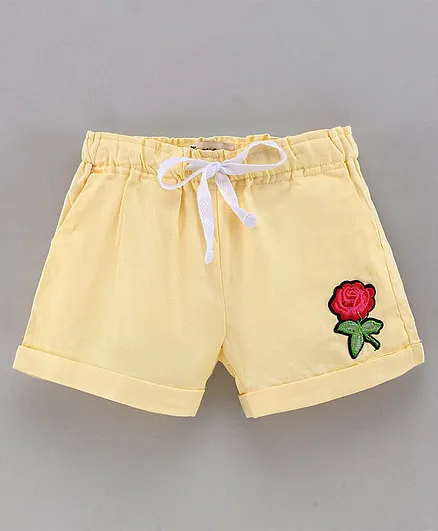 The KidShop Rose Placement Patched Shorts - Cream