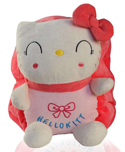 KIDS WONDERS Hello Kitty Soft Toy School Bag White Red - 12 Inches 