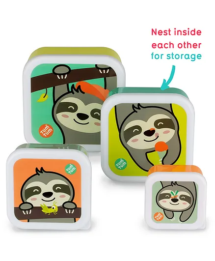 Tum Tum Nesting Childrens Snack Boxes Multicolour - Pack Of 4