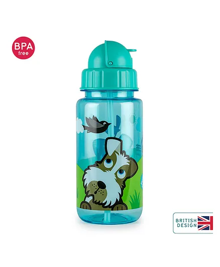 Tum Tum Flip Kids Water Bottle Dog Print Blue - 400 ml
