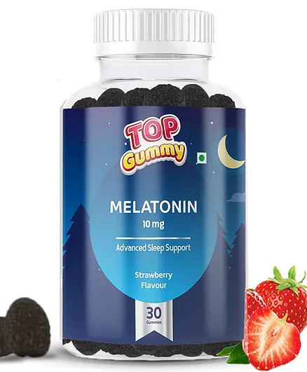 Top Gummy Melatonin 10 mg Strawberry Flavour Advanced Sleep Support - 30 Gummies
