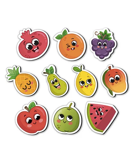 MiniLeaves Wooden Magnetic Cut Outs Fruits Multicolor Set of 11