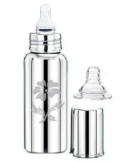 Leroyal Stainless Steel Baby Feeding Bottle Silver - 250 ML