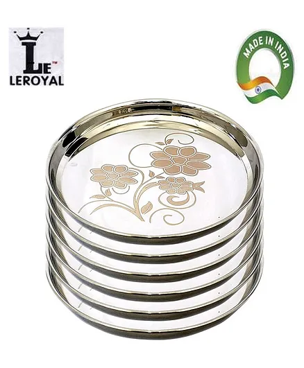 Leroyal Stainless Steel Dinner Plate - Set of 6