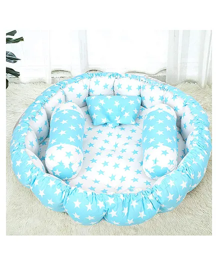 KookyKooby Baby Bedding Set Reversible Round Shape-Blue