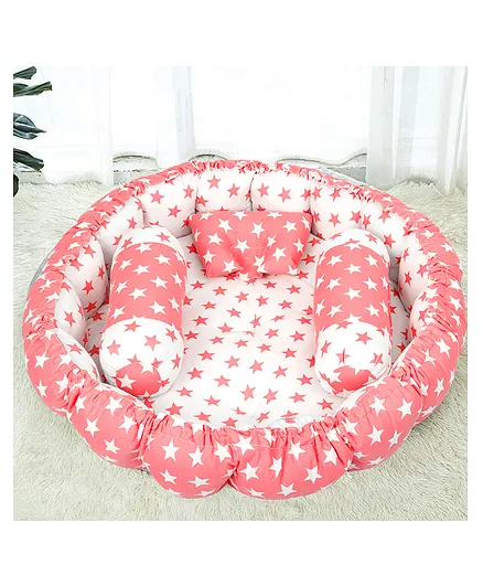 KookyKooby Baby Bedding Set Reversible Round Shape - Pink