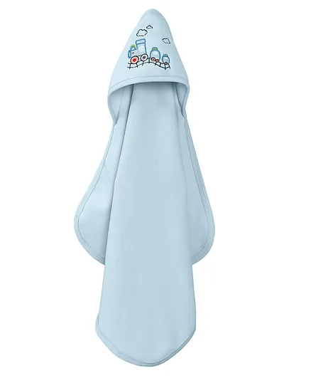 Quick Dry Baby Hooded Towel Embroidered (Color & Print May Vary)