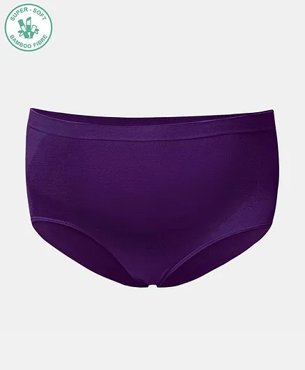 ECOMAMA Super Soft Bamboo Fibre Antimicrobial Seamless Over The Bump Panty - Purple