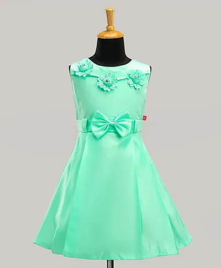 Twetoons Sleeveless Frock Floral Corsage - Green