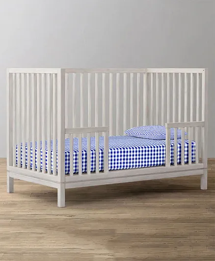 The Baby Atelier Organic Fitted Crib Sheet- Navy Checks Blue And  White