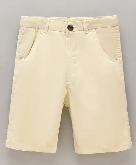 Doreme Cotton Shorts Solid - Cream