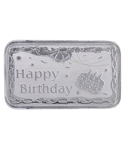 Ananth Jewels BIS Hallmarked Pure Silver Bar 10 Grams Happy Birthday Gift - Silver 