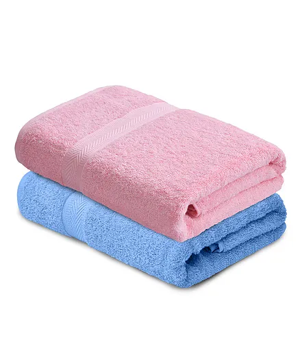 Haus & Kinder 100% Cotton Towel Pack of 2 - Pink & Blue