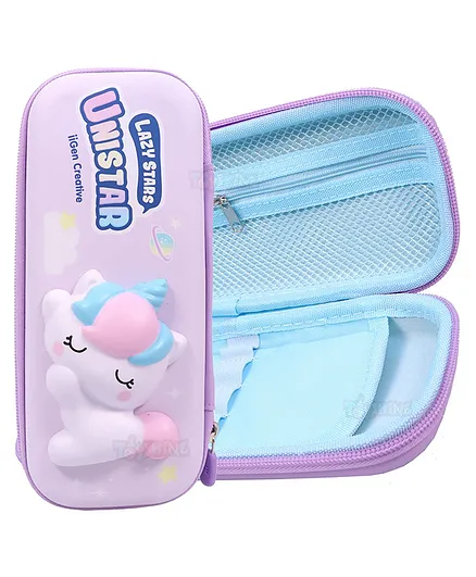 Toyshine Soft Touch Pencil Case with Compartments  - Light Purple